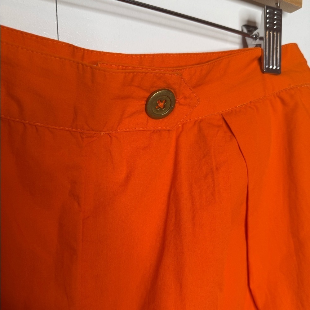 Maeve - Anthropologie - Orange Pleated Poplin Shorts 100% Cotton - US 4 - Picture 4 of 10